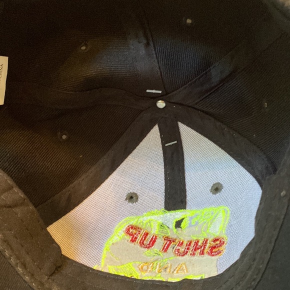 Shut Up and Fish fishing ball cap hat adjustable hook and loop strap OSFM black - Picture 5 of 7